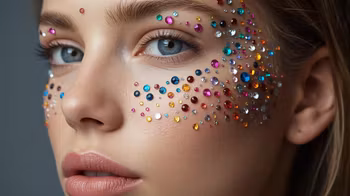 Ansiktsmykker - som gir et strålende, diamantlignende uttrykk som fanger lyset fra alle vinkler.