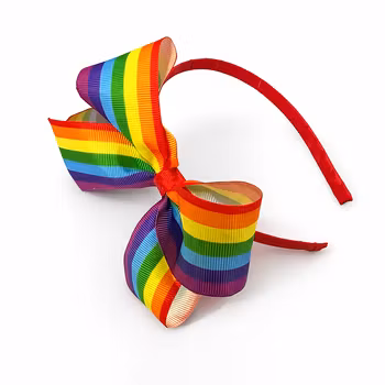 Regnbue-sløyfe i hårbøyle