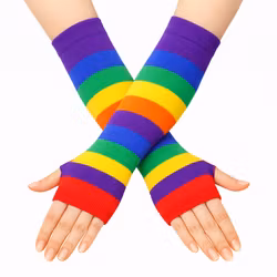 Pride‑hansker i regnbuefarger