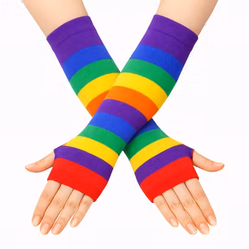 Pride‑hansker i regnbuefarger