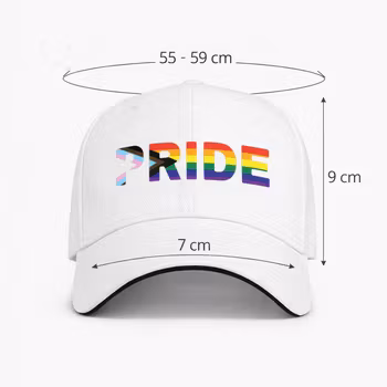 PRIDE‑caps – hvit og rosa