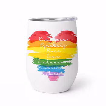 Tumblerkopp med pridehjerte – 3,5 dl