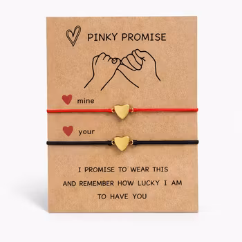 Pinky Promise armbånd – sett med to, gullhjerter