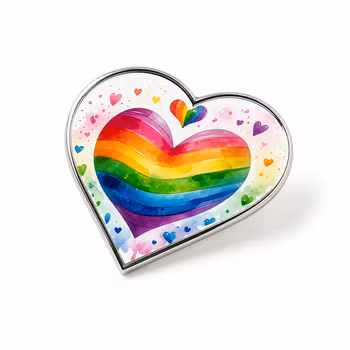 Regnbuehjerte pin