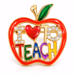 I ❤️ TEACH – dekorativ pin til lærer