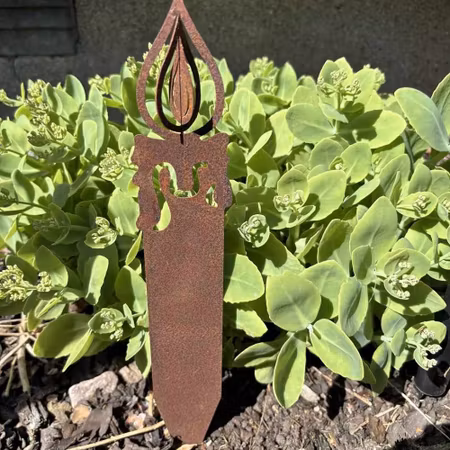 Stort ljus med 3D låga gravdekoration eller deco