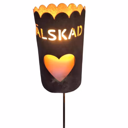 Älskad/Saknad gravlykta utan lock med text