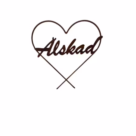 Hjärta med text älskad gravdekoration