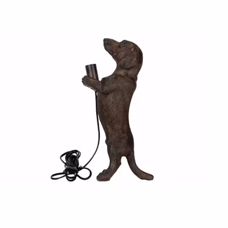 Tax hund bordslampa brun