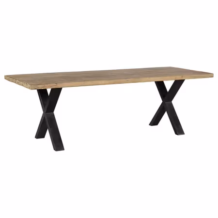 Ross matbord trä och metall x-ben 230cm