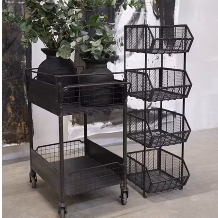 Tulum sidobord vagn med hjul i metall