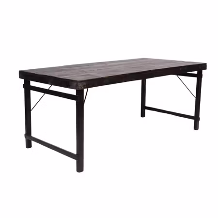 Java rustikt matbord svart trä 180 cm