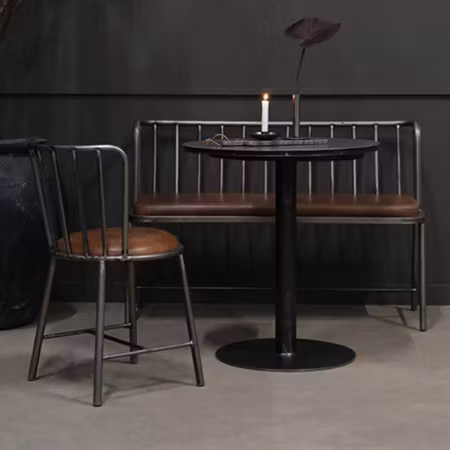 Manhattan cool matstol i järn och läder