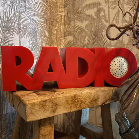 Red vintage radio