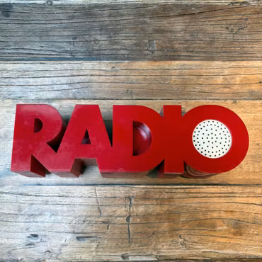 Red vintage radio