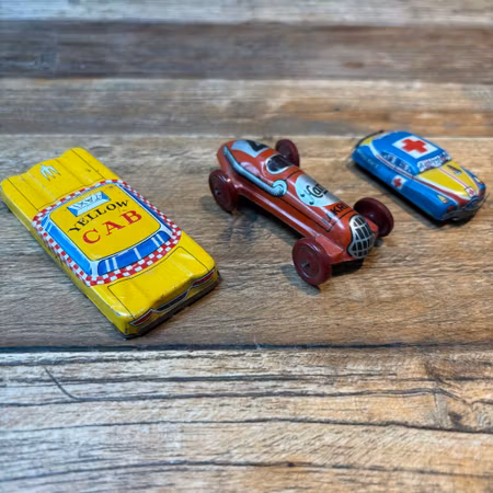 Vintage plåtbilar 3 set i olika modeller