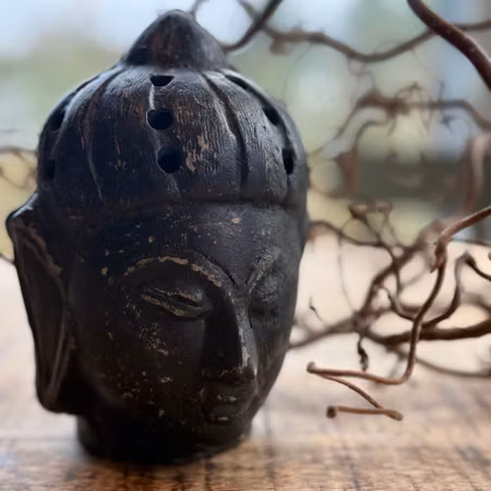 Buddha dekoration svart lera