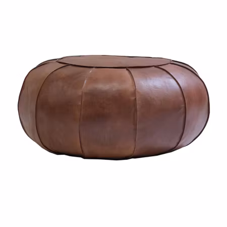 Alfredo sittpuff i brunt läder