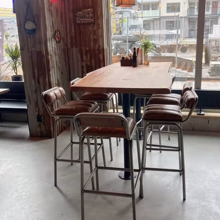 Brooklyn barstol i brunt läder och järn