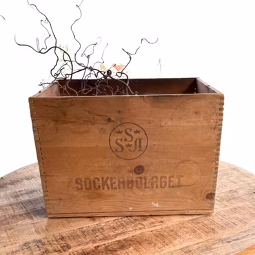 Vintage sockerlåda i trä modell A1