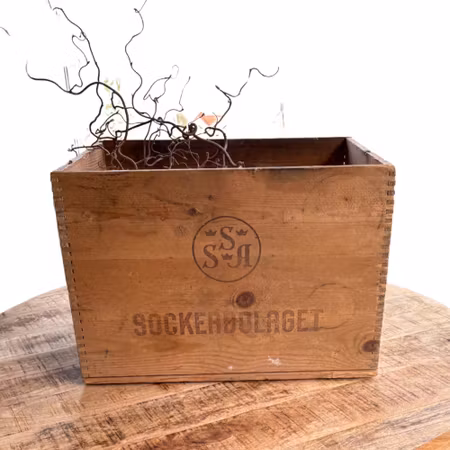Vintage sockerlåda i trä modell A1