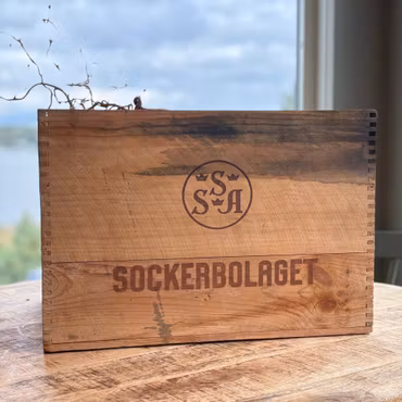 Vintage sockerlåda i trä modell A2