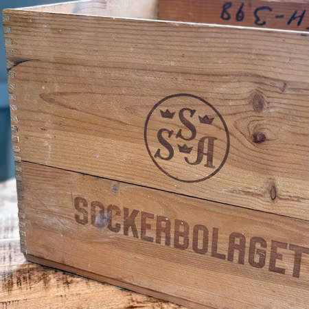 Vintage sockerlåda i  trä modell A4