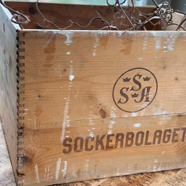Vintage sockerlåda i trä modell A5