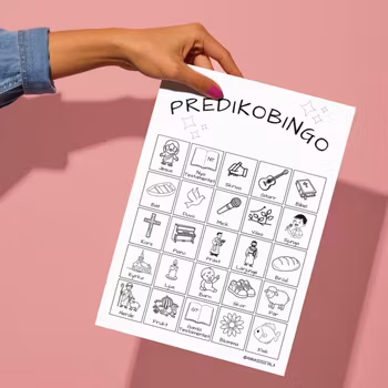 Predikobingo svart-vit