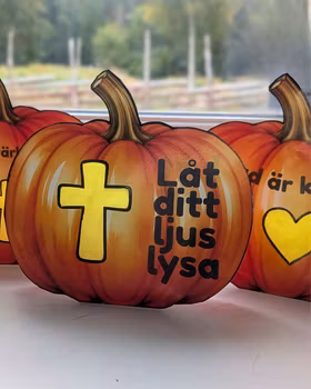 Höstpyssel Pumpor med budskap