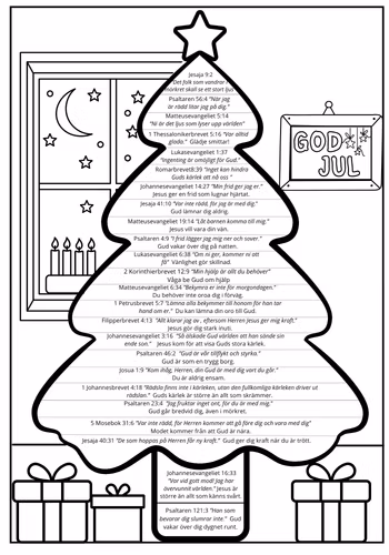 Julkalender - Målarbild med bibelord.