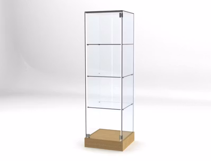 Kopia Glasvitrin BAS-4 plan -Trätopp 3 cm, 4 spot belysning