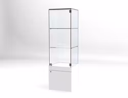 Glasvitrin BAS Förvaring-3 plan -Glastopp, med 1 st LED-skena belysning