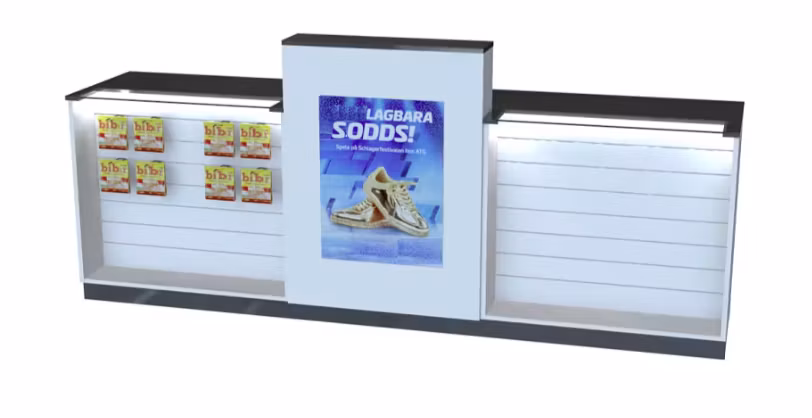 Kassadisk förhöjd 78 cm - 3 hyllplan