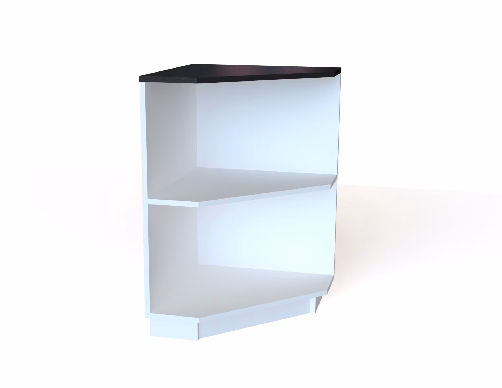 Kassadisk Skrivbord Hörn 90gr - vinklad, öppen front