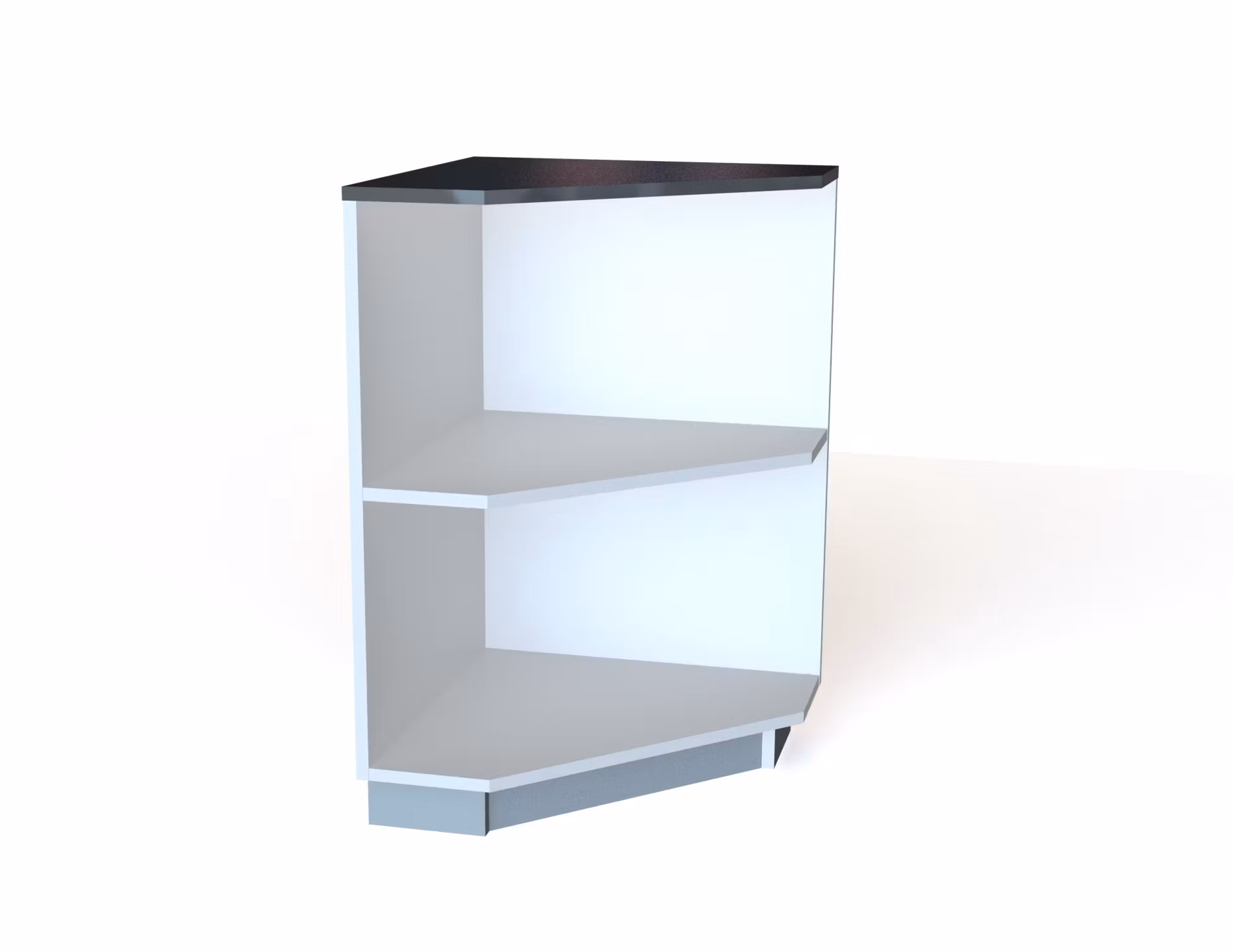 Kassadisk Skrivbord Hörn 90gr - vinklad, öppen front