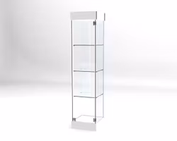 Glasvitrin BAS 40*40*172 cm med 12 cm topp
