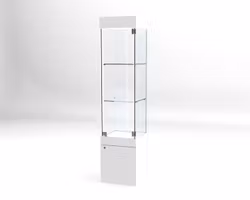 Glasvitrin BAS Förvaring 40*40*172 cm med 12 cm topp.