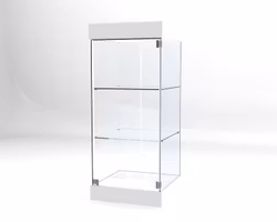 Glasvitrin BAS 60*60*132 cm med 12 cm topp.