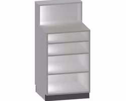 Kassadisk Standard förhöjd 60*60*123 cm  3 hyllplan