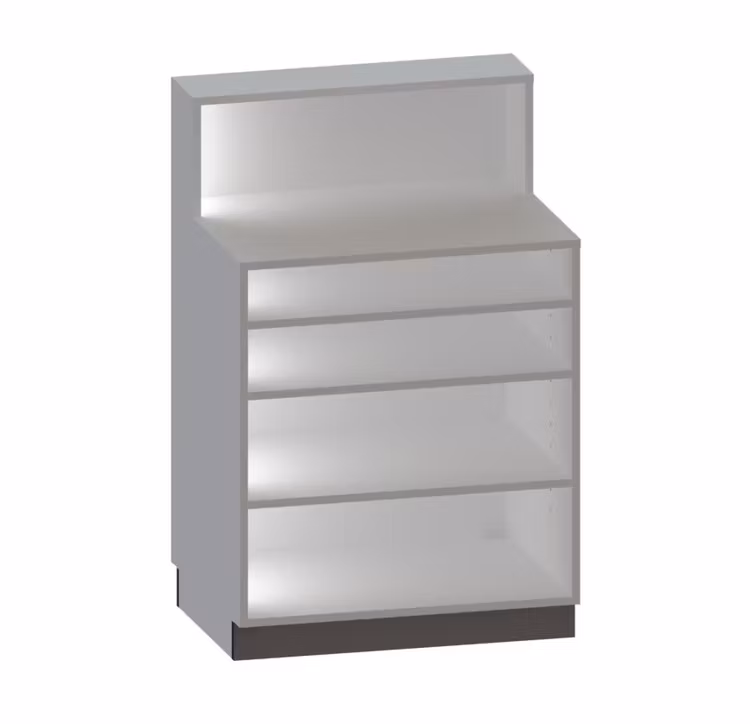 Kassadisk Standard förhöjd 60*80*123 cm  3 hyllplan