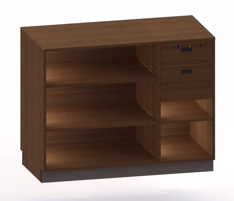 Kassadisk Billy 60*120*95 cm 1 bandlåda 1 replåda höger, 3 hyllor