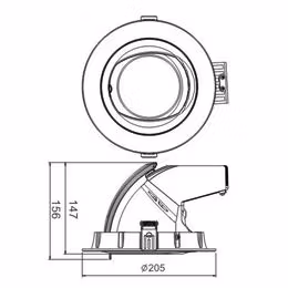 TAKSPOTLIGHT INFÄLLD DL-QA 39W 3030LM Ø:205MM