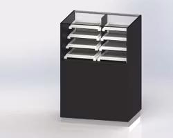 Glasdisk Standard 45 cm glasfront med skenor för kassetter