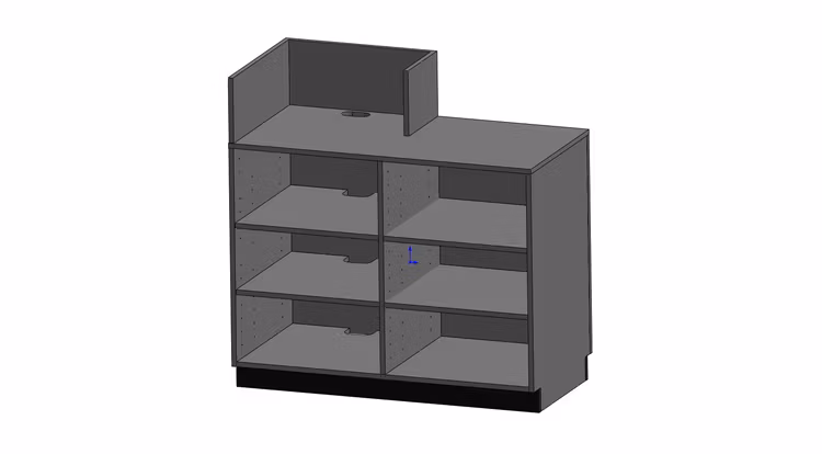 Kassadisk Standard  -  60*120*95 cm 4 hyllor - special förhöjning