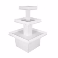 Exponeringsbord Pyramid med plexi kant- vit - I-1