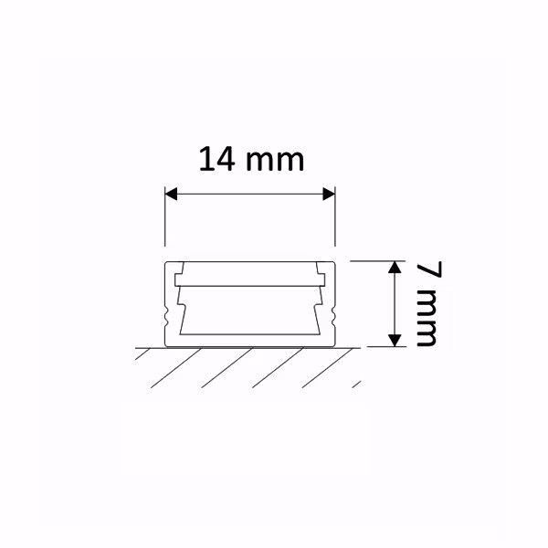 ALU-Profil U - Låg 14x7mm 1-2m