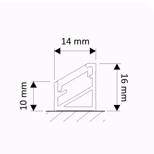 ALU-Profil Vinklad 14x16mm 1-2m