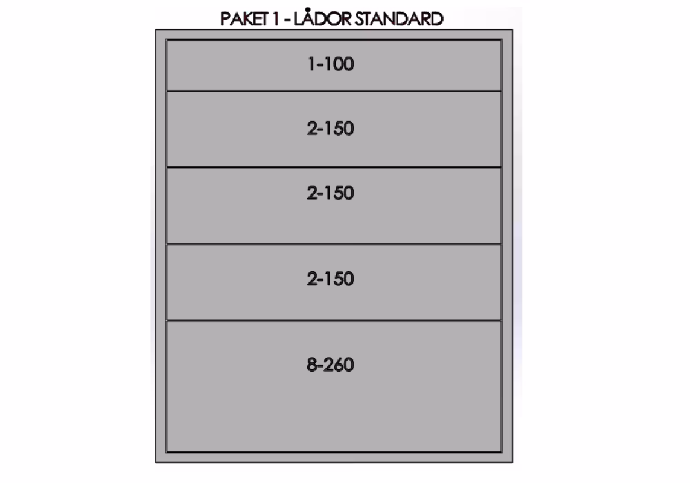 Låda - PAKET 1- 5 st - Kassadisk Standard