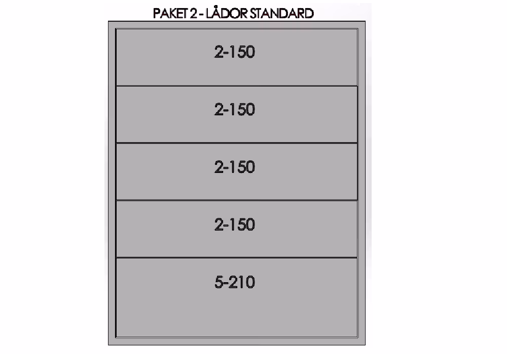 Låda - PAKET 2- 5 st - Kassadisk Standard